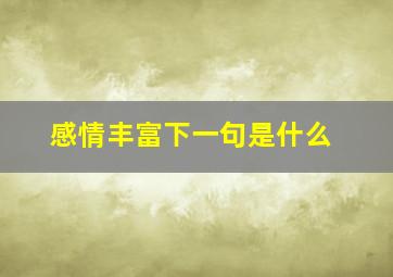 感情丰富下一句是什么