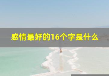 感情最好的16个字是什么