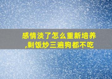 感情淡了怎么重新培养,剩饭炒三遍狗都不吃