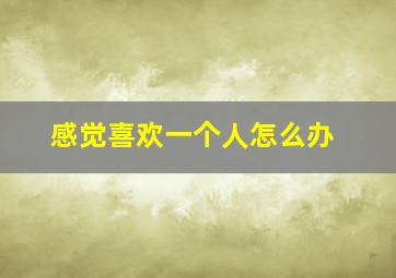 感觉喜欢一个人怎么办