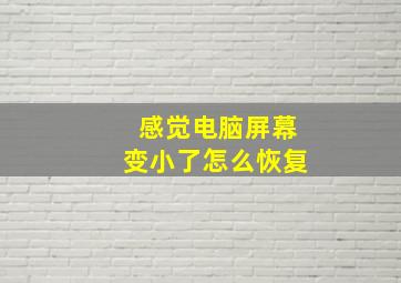 感觉电脑屏幕变小了怎么恢复