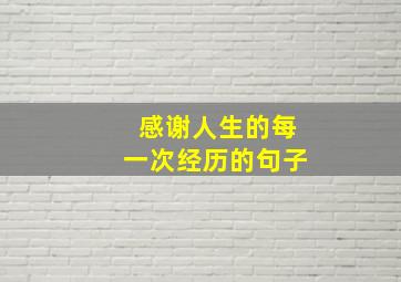 感谢人生的每一次经历的句子