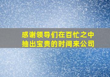 感谢领导们在百忙之中抽出宝贵的时间来公司