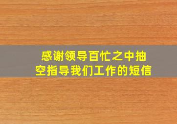 感谢领导百忙之中抽空指导我们工作的短信