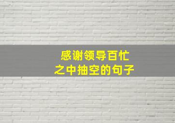 感谢领导百忙之中抽空的句子