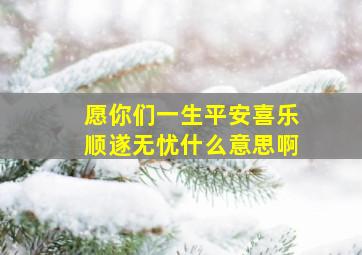 愿你们一生平安喜乐顺遂无忧什么意思啊