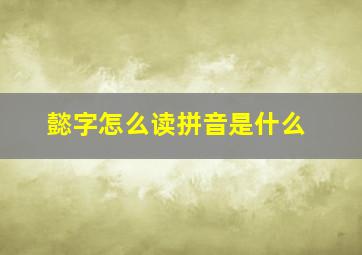 懿字怎么读拼音是什么