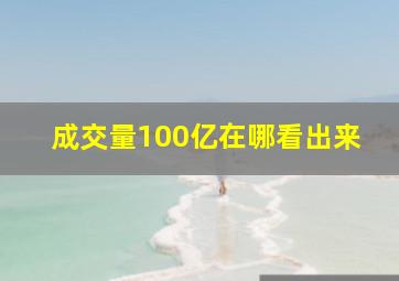 成交量100亿在哪看出来