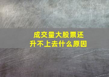 成交量大股票还升不上去什么原因