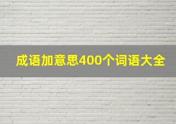 成语加意思400个词语大全