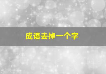 成语去掉一个字