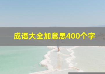 成语大全加意思400个字