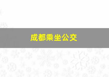 成都乘坐公交