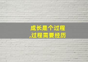 成长是个过程,过程需要经历