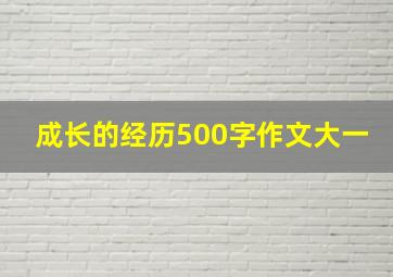 成长的经历500字作文大一