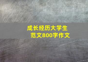 成长经历大学生范文800字作文