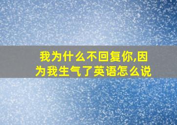 我为什么不回复你,因为我生气了英语怎么说