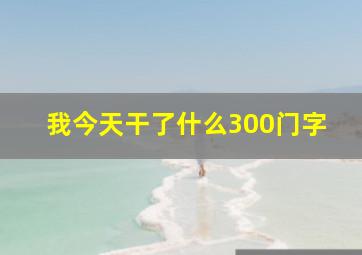 我今天干了什么300门字