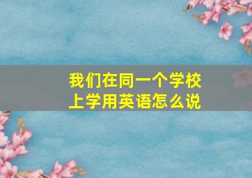 我们在同一个学校上学用英语怎么说