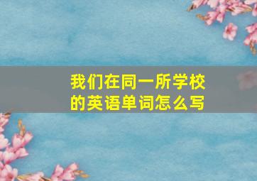 我们在同一所学校的英语单词怎么写