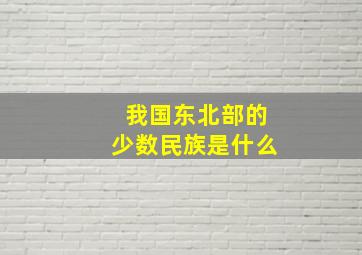 我国东北部的少数民族是什么