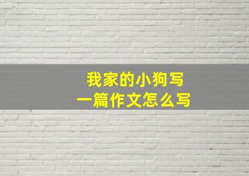 我家的小狗写一篇作文怎么写