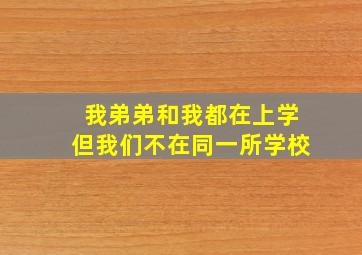 我弟弟和我都在上学但我们不在同一所学校