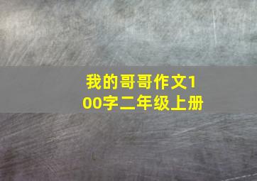 我的哥哥作文100字二年级上册