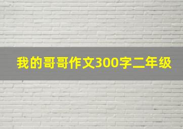 我的哥哥作文300字二年级