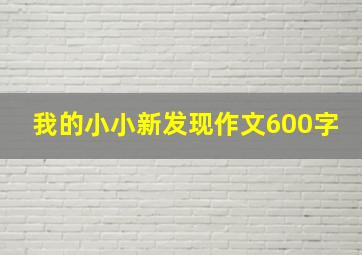 我的小小新发现作文600字