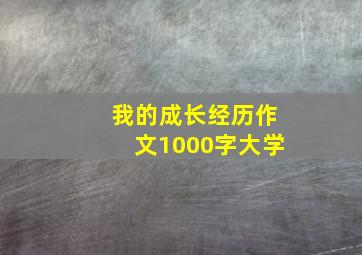 我的成长经历作文1000字大学