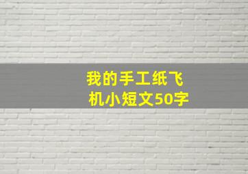 我的手工纸飞机小短文50字