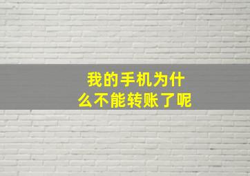 我的手机为什么不能转账了呢