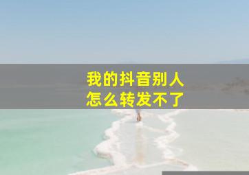 我的抖音别人怎么转发不了