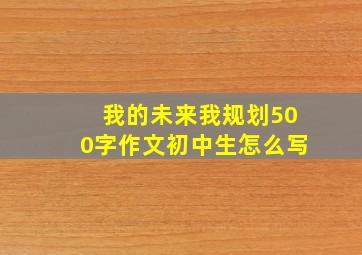 我的未来我规划500字作文初中生怎么写