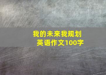 我的未来我规划英语作文100字