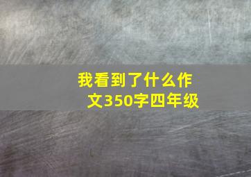 我看到了什么作文350字四年级