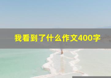 我看到了什么作文400字