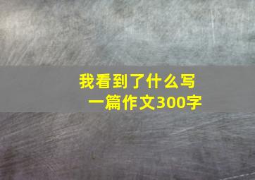 我看到了什么写一篇作文300字