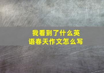 我看到了什么英语春天作文怎么写