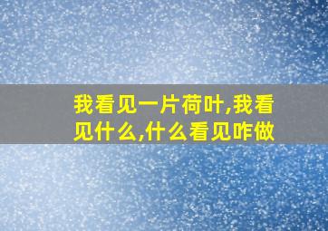 我看见一片荷叶,我看见什么,什么看见咋做