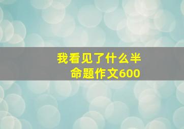 我看见了什么半命题作文600