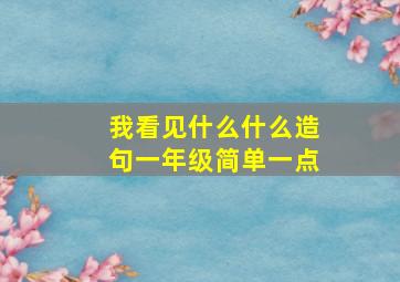 我看见什么什么造句一年级简单一点