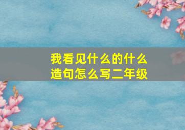 我看见什么的什么造句怎么写二年级