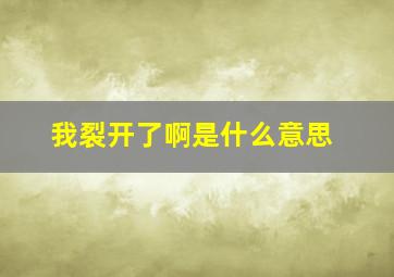 我裂开了啊是什么意思