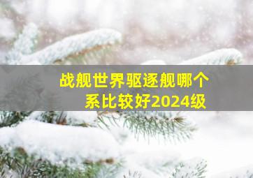 战舰世界驱逐舰哪个系比较好2024级