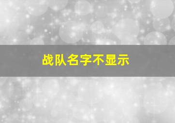 战队名字不显示