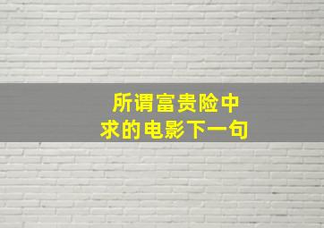 所谓富贵险中求的电影下一句