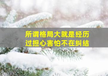 所谓格局大就是经历过担心害怕不在纠结