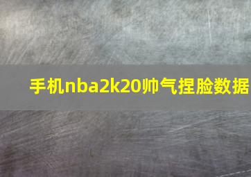 手机nba2k20帅气捏脸数据